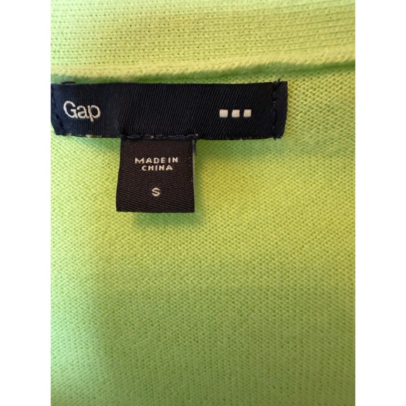 Gap Womens Lime Green V-Neck Longline Button Front Cardigan Sweater Size S - Picture 3 of 6